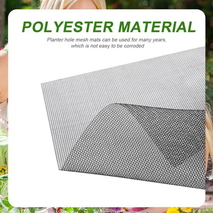 10pcs Flower Pot Hole Mesh Pad, 11.8x7.8 Inch Bonsai Mesh Drainage Screens Plant Pot Drainage Mesh Plant Screen Mesh Preventing Soil Leakage - color: Black
