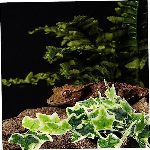 Artificial Hanging Plants for Reptile Habitats Durable Plastic Leaf Decoration with Suction Cup for Terrariums Aquariums and Bird Cages Lifelike Vines for Lizards Snakes and Frogs