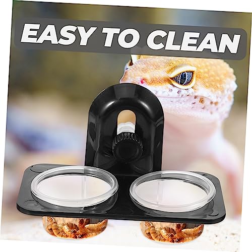 TEHAUX Reptile Food Tray Bowl Pet Feeder for Gecko Turtle Easy Screw Multifunctional Container Bowl - size: Size 1