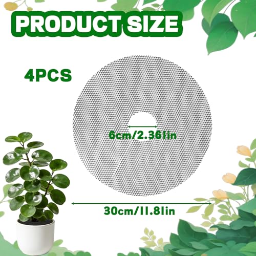 4-Pack Plant Pot Grids- 15.7 Inch Cuttable Mesh Plant Pot Soil Covers -Protectors from Animals - Plant Protector Ring for Indoor Outdoor Garden Plant Landscaping