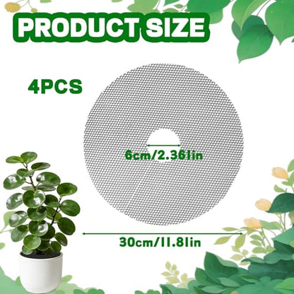 4-Pack Plant Pot Grids- 15.7 Inch Cuttable Mesh Plant Pot Soil Covers -Protectors from Animals - Plant Protector Ring for Indoor Outdoor Garden Plant Landscaping