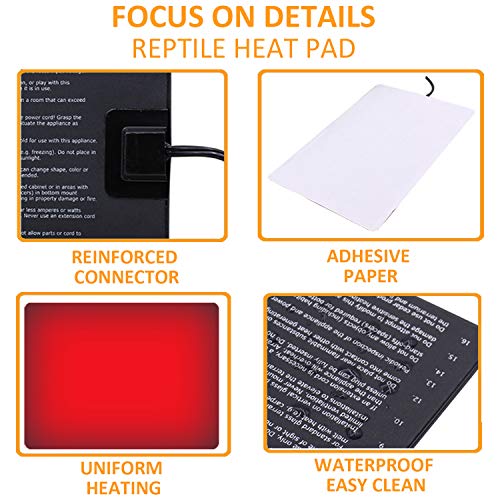 Aiicioo UVB Bulbs UVB Light Heat Bulb for Reptiles and Reptile Heat Pad with Thermostat 16W Bearded Dragon Tank Hermit Crab Tortoise Habitat Accessories
