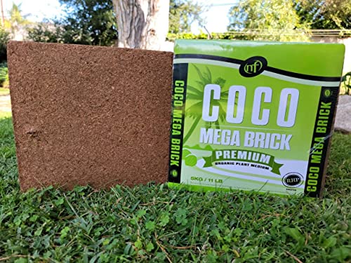 Nutrifield Coco Mega Brick 5kg | Compressed Coconut Coir Block Expands to 55L | Premium Quality Hydroponic Growing Medium, Pre-Buffered, Low EC Substrate for Indoor Outdoor Plants
