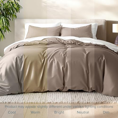 Bare Home Bedding Duvet Cover Extra Long Size - Premium 1800 Super Soft Collection - Lightweight, Cooling Duvet Cover - Soft Breathable Bedding (Twin/Twin XL, Taupe) - color: 09 - Taupe (No Comforter), size: Twin/Twin XL