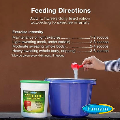 Farnam Apple Elite Horse Electrolytes Powder Supplement, Replaces Vital Minerals, Encourages Hydration, Sugar-Free, Contains Sodium, Potassium, Calcium & Magnesium, Apple Flavored, 5 lb - size: 20 pounds