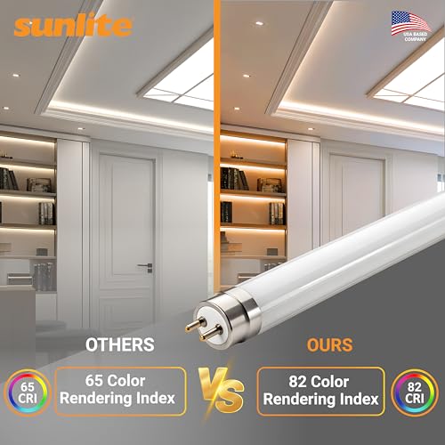 Sunlite F54T5/850/HO 4 Foot T5 Linear Fluorescent Lamp, 54 Watts, 5000 Lumens, 5000K Daylight, Miniature G5 Bi-Pin Base, ROHS Compliant, High Performance Straight Tube, 40 Pack - color: 5000k, style: 54 watts (45.80-Inch)