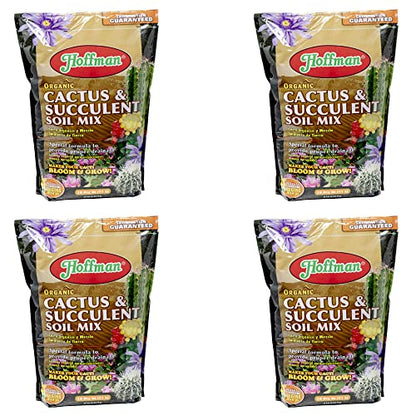 Hoffman 10410 Organic Cactus and Succulent Soil Mix, 10 Quarts, 4 Pack