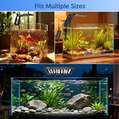 QZQ Fish Tank Light – Aquarium Light 24/7 Mode LED Aquarium Lights for Fish Tank with Adjustable Timer/Brightness, Aquarium Plant Light (16W for 12–20 Inch Tank) - size: 16W for 12-20 Inch Tank