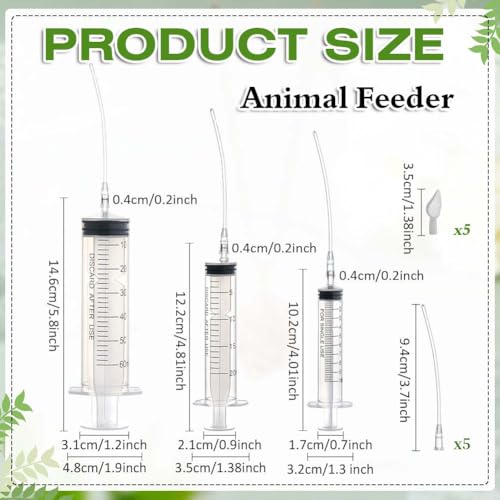 Baby Bird Feeding Syringe Set, Feeding Tubes and Spoon Parrot Small Pet Manual Feeder Measuring Tools， Milk Water,Liquid Food,Reusable (10ml+20ml+60ml)