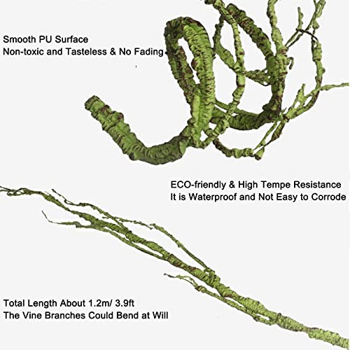 Reptile Vines Artificial Terrarium Plant Flexible Bendable Jungle Climbing Bearded Dragon Lizard Snake Gecko Chameleon Habitat Décor Plants