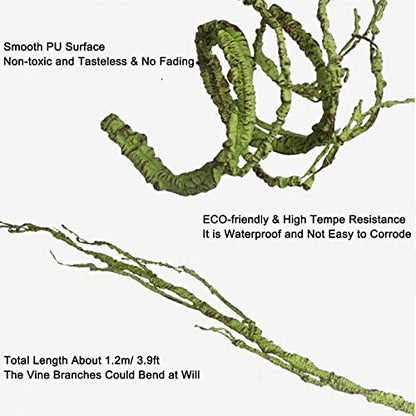 Reptile Vines Artificial Terrarium Plant Flexible Bendable Jungle Climbing Bearded Dragon Lizard Snake Gecko Chameleon Habitat Décor Plants
