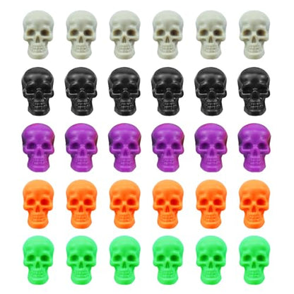 SaktopDeco Small Skull Mini Plastic Skull Heads Decor Halloween Skeleton Head for Crafts Bar Home Table Party Decorations