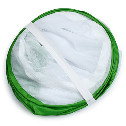 4 Feet Extra Large Monarch Butterfly Habitat, Giant Collapsible Insect Mesh Cage Terrarium Pop-up (White + Green, 28 x 28 x 48 Inches) - size: 28 x 28 x 48 Inches