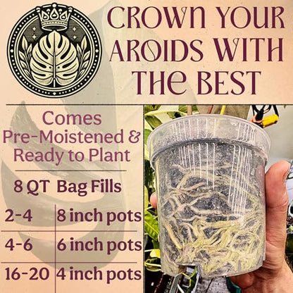 Craft Aroid Potting Mix- Elite Organic Alocasia, Philodendron, Monstera Soil Mix, Chunky, Well Draining Potting Soil for Indoor Plants, All Tropical Plants & Houseplants, Sustainable & Peat Free 8QT - size: 8 Quart
