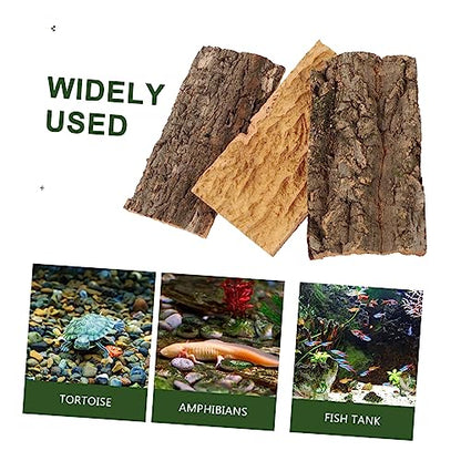 Ipetboom 6pcs Bark Decorative Background for Aquarium and Reptile Tanks Lifelike Terrarium Wall Decor for Bearded Dragons Frogs and Snakes