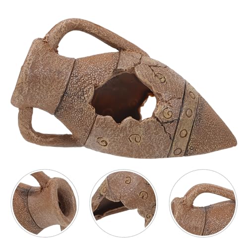 Compact Reptile Cave Hideout with Vivid Desert Landscaping for Snake and Turtle Habitat, Safe Sturdy Shelter Box for Small Reptiles and Amphibians, Aquarium Tank Decor