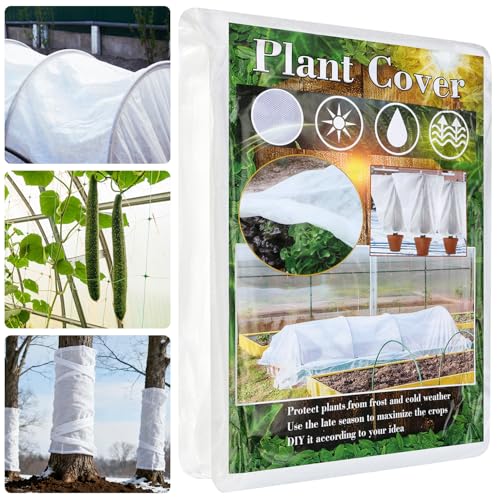 Plant Covers Freeze Protection 6.6 ft x 16 ft Floating Row Cover 1oz/yd² Garden Fabric Plant Cover for Winter Frost/Sun Pest Protection - color: White