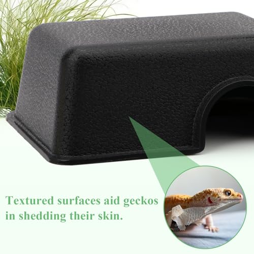 Hypeety Reptile Hide Box, Small Animal Hideaway, Hides with Texture Help Peeling, for Snakes, Lizards, Leopard Gecko S