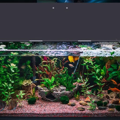 Sieral Aquarium Lids Polycarbonate Canopy 2 Pieces Set 22.95 x 11.5 x 0.12 inch for 33/40/55 Gallon with Center Brace Aquariums Cover Fish Tank Lid with a Hook Knife, Black - color: Black, size: 48 x 13 Inch