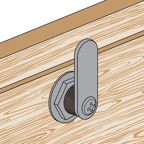Prime-Line U 9941 Diecast Drawer and Cabinet Lock, 3 Cams, Trim Collar, 2 Washers, 2 Keys and Fasteners, 5/8” Length for 5/16” Max Panel Thickness, Stainless Steel (Set of 1)