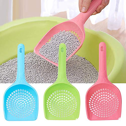 Baost 1Pc Plastic Cat Litter Scoop Pet Care Sand Waste Scooper Shovel Hollow Litter Scoop Shovel Deep Scoop Shovel Reptile Litter Cleaner Scoop for Sifting Kitty Cats Litter Small Hole#Random - size: Small Hole#Random
