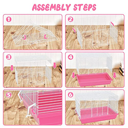 Pronetcus Hamster cage for Hamsters, Gerbils, mice, Rats, Small Guinea Pigs and Other Small Animals. - color: Pink, size: Large