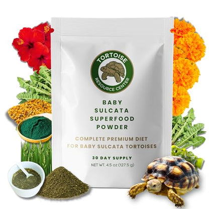 Baby Sulcata Food with Calcium - Human Grade Scientifically Formulated Diet for Healthy Growth - 4.5 oz 30-Day Supply for Grassland Tortoise Lovers! - size: 4.5 Ounce (Pack of 1)