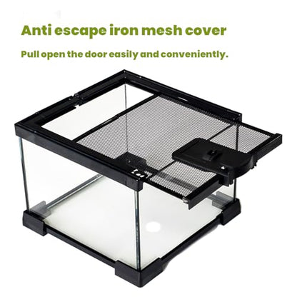 7 Gallon Glass Reptile Terrarium 12"x12"x12" – Cube Reptile Tank for Leopard Gecko, Hermit Crab, Snake, Frog, Tarantula, Isopod Enclosure - size: 12*12*12in