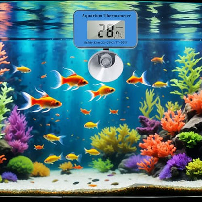 Suction Cup Reptiles Thermometer Hygrometer, Fast-Read °f / °c Digital Temp & Humidity Gauge for Terrarium Tank Enclosure, for Bearded Dragon, Snake, Tortoise