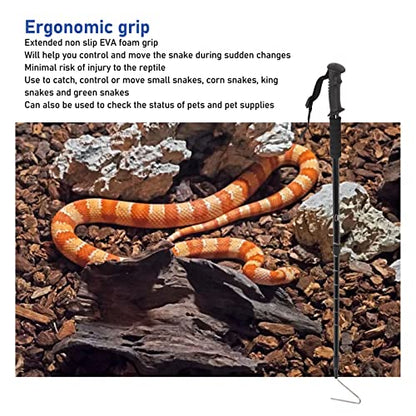 Diydeg Professional Stainless Steel Retractable Snake Hook, Sturdy, Lightweight, Ergonomic Grip, 3 Section Retractable, with Distance for Catching Controlling Snakes