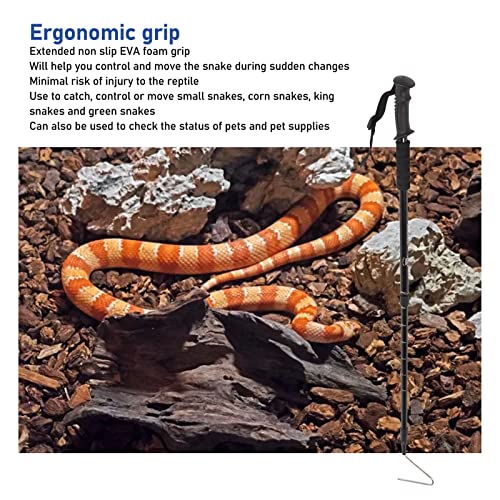 flexman 27.6~55.1 Retractable Snake Hook, Portable Pocket Stainless Steel Snake Hook, Adjustable Reinforced Lightweight Reptile Grabber Snake Catcher with Handle