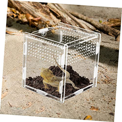 BESPORTBLE Portable Reptile Terrarium Aquarium Fish Breeder Box Observation Case for Lizards - size: 9.5x9cm