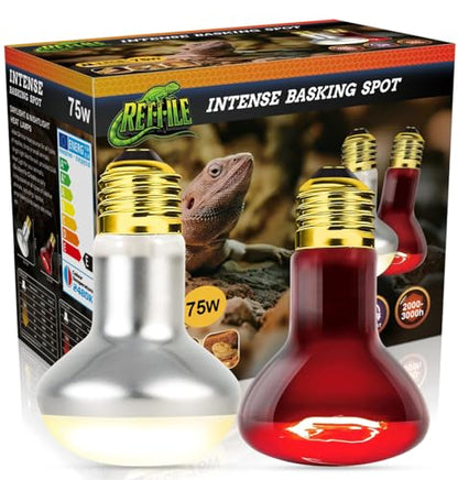 Reptile Infrared Heat Lamp Bulb 75W, 2-in-1 Day & Night Combo, Infrared Heat Lamp & UVA Sunlight Heating Lamp for Reptile Terrariums - style: Day & Night Heat Lamp 75W