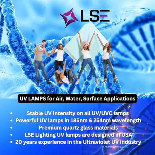 LSE Lighting Replacement Light Bulb for Aquanetics UV 8W | G8T5 Bi-Pin Base | 12" Quartz Glass | High Performance Ultraviolet Bulb | Designed in USA