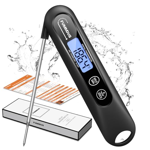 Meat Thermometer Digital, 3S Instant Read Food Thermometer for Cooking with Backlight & Magnet, Foldable Temperature Probe Kitchen Gadgets Essentials for BBQ Oven Grill Smoker Candy - color: Black