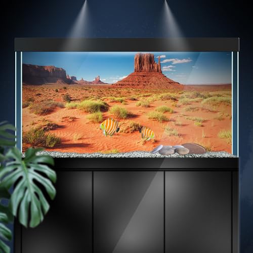 Aquarium Background Stickers - Desert Sand Landscape - Fish Tank Reptile Terrarium Decor Poster (60 x 40 cm / (23.6 x 15.7 inches)) - size: 60 x 40 cm / (23.6 x 15.7 inches)