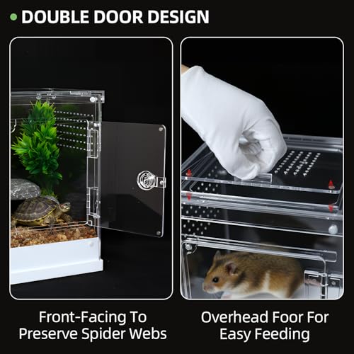 Jumping Spider Enclosure,7.8''x8''x12'' Large Insect Terrarium, Praying Mantis Habitat, Large Insect Terrarium,Reptile Enclosure,Spider Habitat Caterpillar Habitat 7.8''x8''x12''