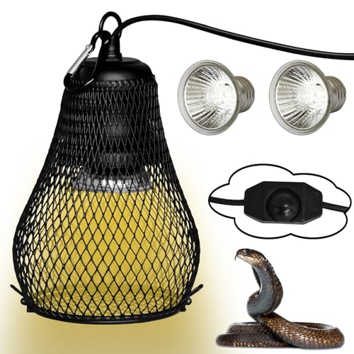 Reptile Heat Lamp,Reptile Light Heater Guard Basking Heater Lamp with Guard