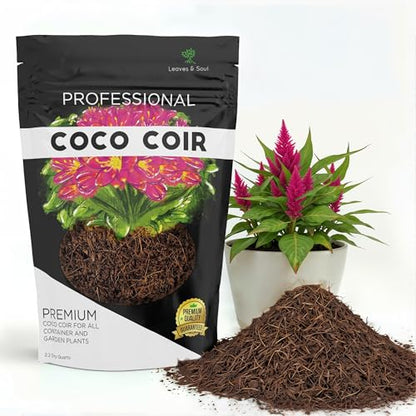 Professional Coco Coir for Plants 2.2 Quarts, Premium Coco Coir Soil Additive for Indoor Outdoor Plants, Low Acidic Coconut Coir for Gardening and Potting Soil, Made in USA - style: Coco Coir Soil Additive (2.2 Quarts)
