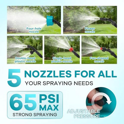 4.23 Gallon Battery Powered Backpack Sprayer, 0-65 PSI Adjustable Pressure, Electric Sprayer with 5 Nozzles and 1 Wands, 18V 2Ah Battery, Wide Mouth Lid for Weeding, Spraying - size: 4.23.