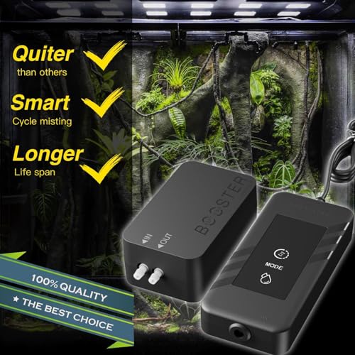 MRREPTILE Reptile Automatic Mister, Misting System for Reptiles, Auto Rain Sprayer for Chameleon, Turtle, Frog, Crested Gecko, Plants, Terrarium Tank Humidifier - size: Nano Mister