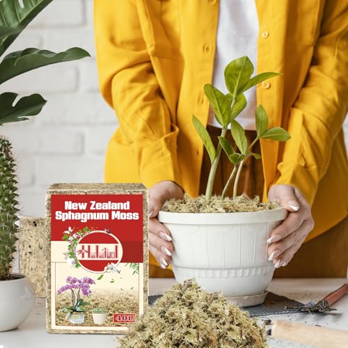 Halatool Premium New Zealand Sphagnum Moss, 100g(8L When Hydrated), for Orchid Repotting Succulent Sarracenia Potted Plants Gardening & Reptiles - size: 8L