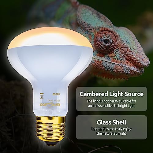 REPTIZOO Reptile Heat Lamp Combo Pack with Dual Reptile Light Fixture & 100W Intense Basking Spot Light 26W Energy Saving UVA UVB Bulb Spiral Compact Bulb 10.0