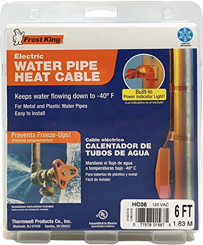 Frost King HC6A Automatic Electric Heat Kit Heating Cables, 6 Feet, Black (Pack of 5) - size: 6-Feet (Pack of 5)