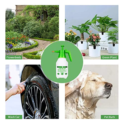 Garden Pump Sprayer,68oz/34oz Hand-held Pressure Sprayer Bottle for Lawn with Safety Value&Adjustable Nozzle, for Watering,Spraying Weeds,Home Cleaning and Car Washing,0.5 Gallon - size: 68oz