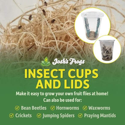 Josh's Frogs 32 oz Fruit Fly Cup and Vented Lid- 20 Pack - size: 20 Count (Pack of 1), style: Vented Lid
