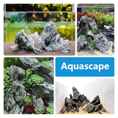 KINGRUI Aquarium Rocks Seiryu Rock Stone 44lb Dragon Stone for Aquarium Landscaping Models Fish Tank Decoration Reptile and Amphibian enclosures 3 to 9 inch - size: 44lb(3-9inch)