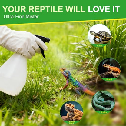 DukroukReptile Spray Bottle Adjustable Nozzle,500ml(17oz) | Reptile Mister Bottle,No Clog No Leak,Easy to Grip with Adjustable Nozzle