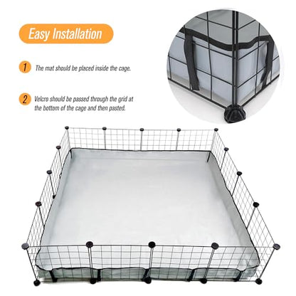 DZWLKJ Guinea Pig Cage Liner Tarp Bottom Waterproof and Washable Base Also for Rabbits, Bunny, Chinchesillas, Hedgehog, Ferrets and Other Small Animals(48x48 inches) - size: 48.0"L x 48.0"W x 4.0"H
