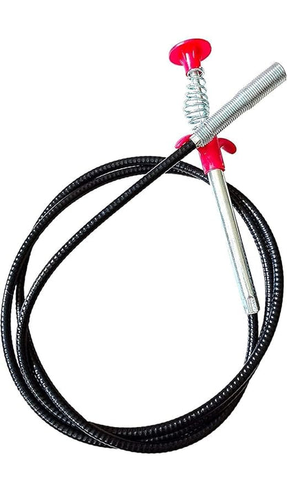 ABS and Stainless Steel Hair Catching Drain Cleaner Wire Spring Sink Cleaning Stick (162cm ; Red)